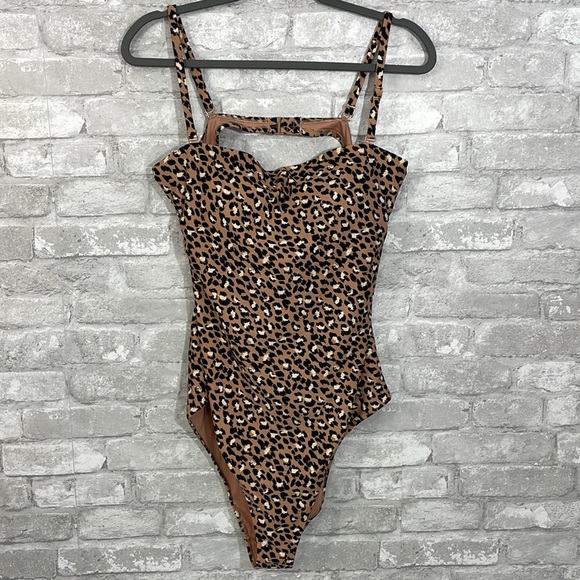 aerie Swim Aerie Leopard One Piece Cheeky Bathing Suit Poshmark